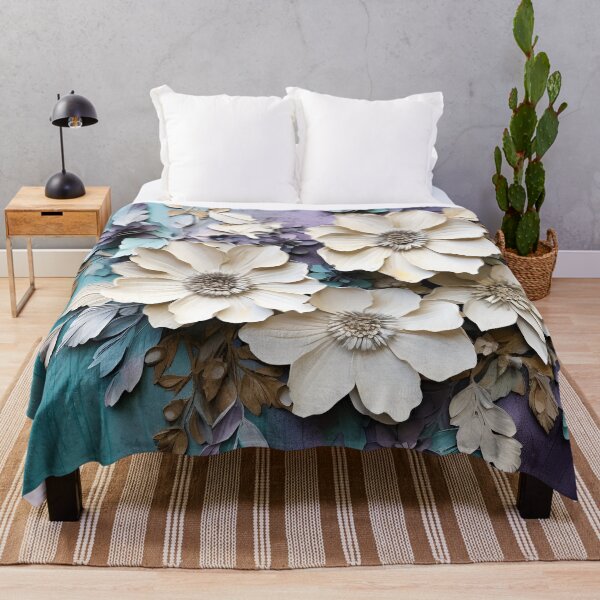 Item preview, 3 dimensional colorful flowers art print designed and sold by dcrc.