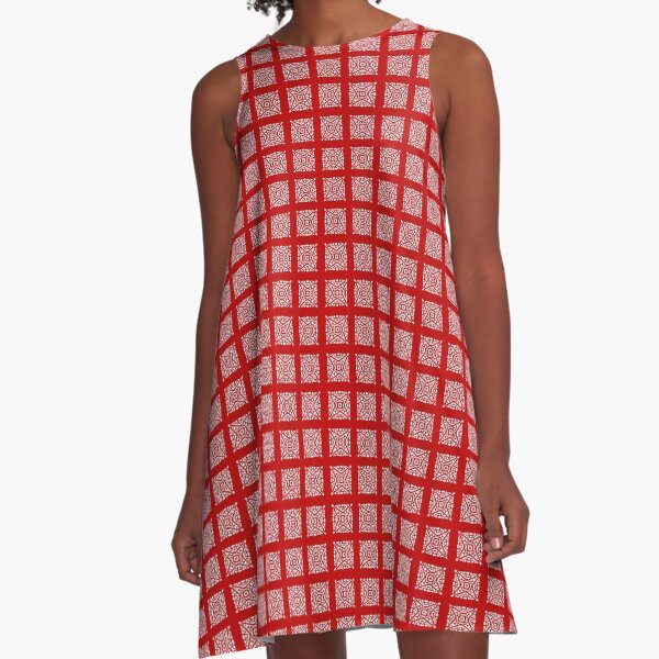 Aperçu de l'œuvre MOTIF DE GRILLE ROUGE ET BLANC TENDANCE PAR MAU créée et vendue par MAYUR8.