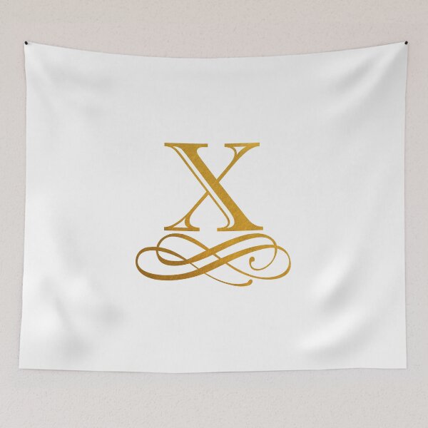 Item preview, Monogram X Gold Ribbon Flourish designed and sold by simplymonogram.