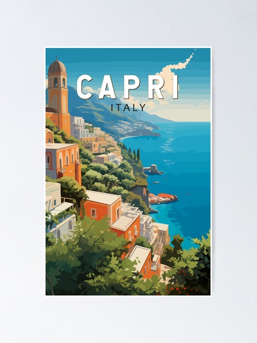 絵画 CARTUSIA CAPRI vintage poster Carthusia – Profumi di Capri - Vintage Posters