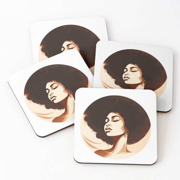 Item preview, Beautiful african american woman with afro hairstyle illustration designed and sold by RitaMarat.