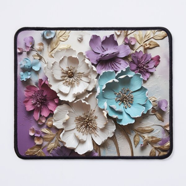 Item preview, 3 dimensional colorful flowers art print designed and sold by dcrc.