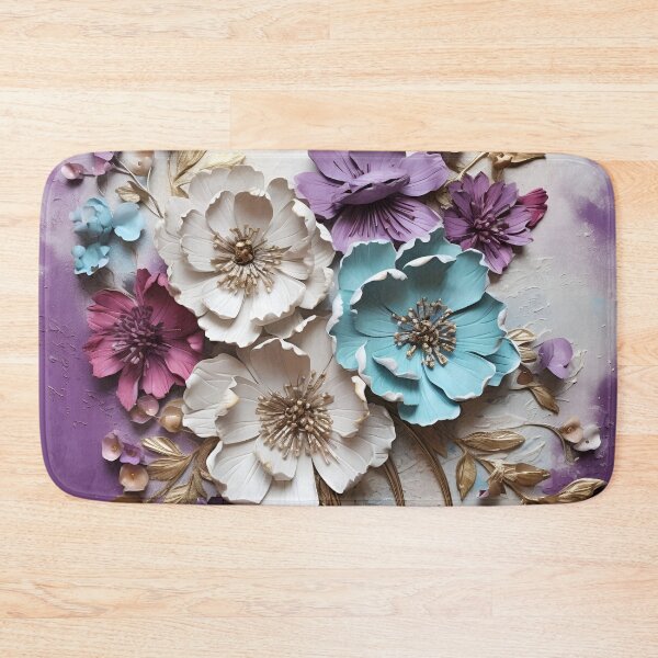 Item preview, 3 dimensional colorful flowers art print designed and sold by dcrc.