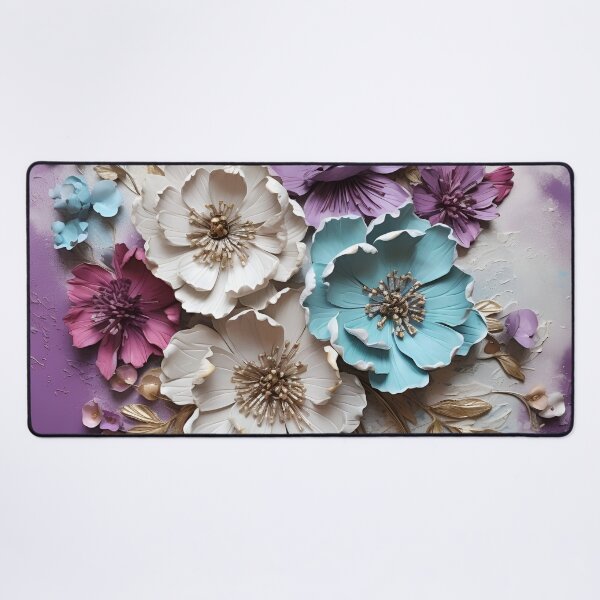 Item preview, 3 dimensional colorful flowers art print designed and sold by dcrc.