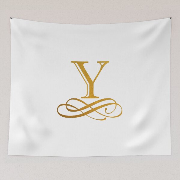 Item preview, Monogram Y Gold Ribbon Flourish designed and sold by simplymonogram.