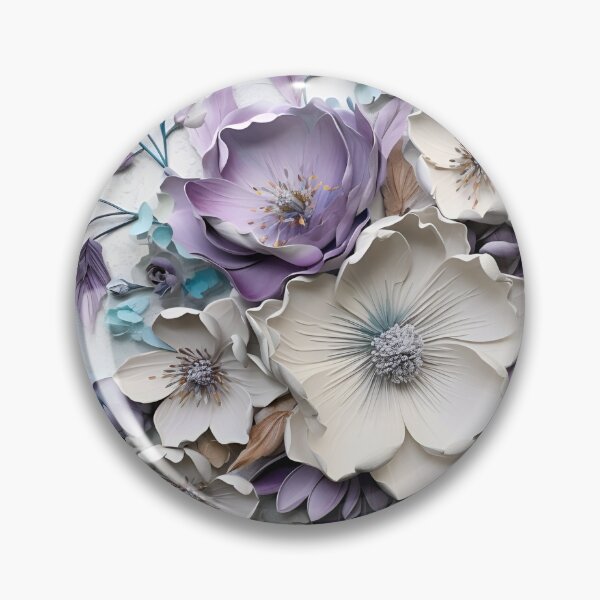 Item preview, 3 dimensional colorful flowers art print designed and sold by dcrc.
