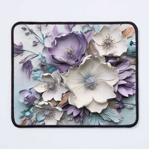 Item preview, 3 dimensional colorful flowers art print designed and sold by dcrc.