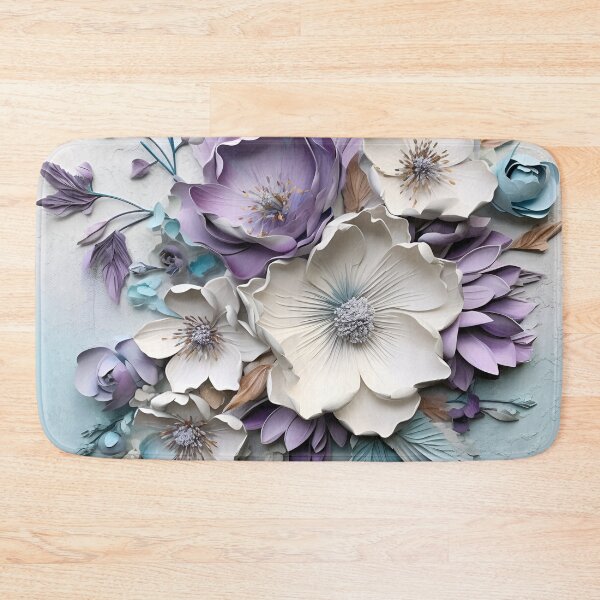 Item preview, 3 dimensional colorful flowers art print designed and sold by dcrc.