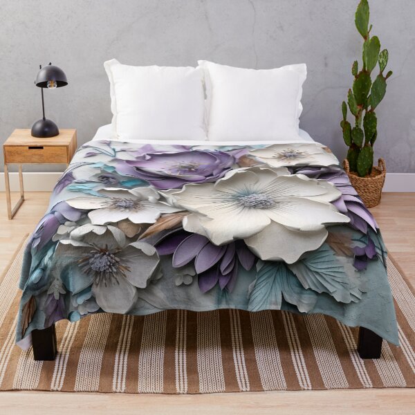 Item preview, 3 dimensional colorful flowers art print designed and sold by dcrc.