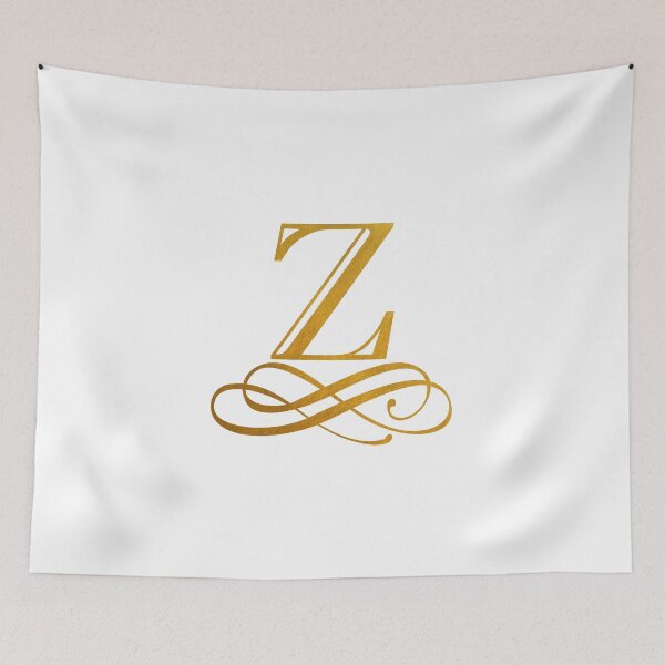Item preview, Monogram Z Gold Ribbon Flourish designed and sold by simplymonogram.