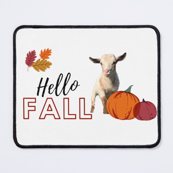 Item preview, "Hello Fall" Goat with Pumpkins designed and sold by TiptoeHill.