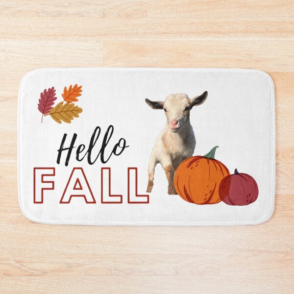 Item preview, "Hello Fall" Goat with Pumpkins designed and sold by TiptoeHill.