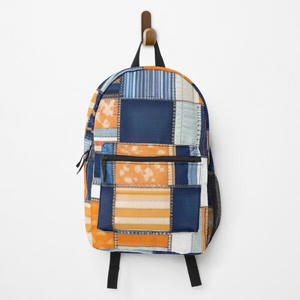 Item preview, Orange denim striped quilt designed and sold by Roxburylane.