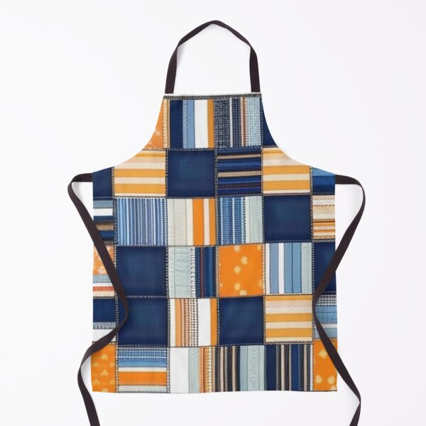 Aperçu de l'œuvre Couette rayée en denim orange créée et vendue par Roxburylane.