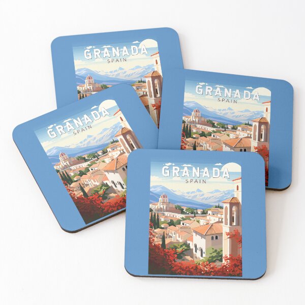Item preview, Granada Spain Travel Art Vintage designed and sold by KrisSidDesigns.