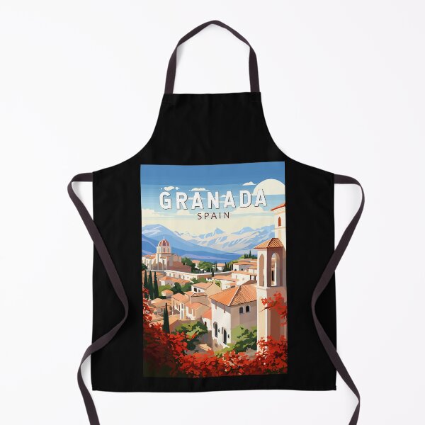 Item preview, Granada Spain Travel Art Vintage designed and sold by KrisSidDesigns.