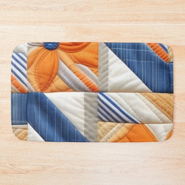 Item preview, Denim orange quilt pattern  designed and sold by Roxburylane.