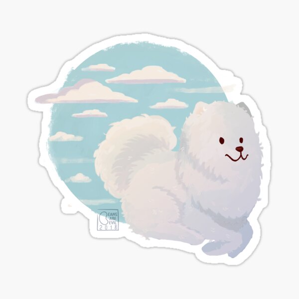 Samoyed Cloud Sticker