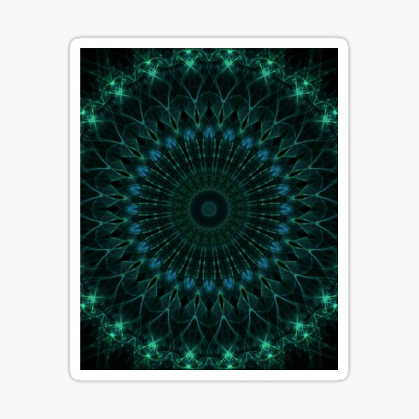 Mandala in dark green and blue tones Sticker