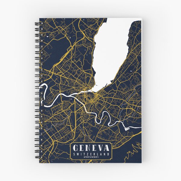 Artikelvorschau, Genfer Stadtplan der Schweiz - Gold Art Deco entworfen und verkauft von deMAP.