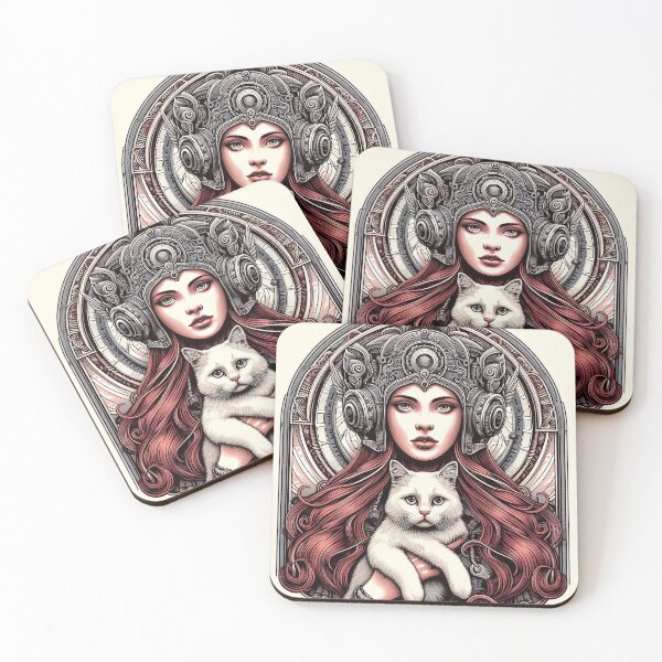 Item preview, Girl and white cat n.1 designed and sold by Carnisch.