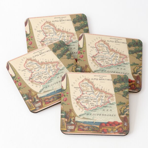 Item preview, Vintage Map of Nice France (1890) designed and sold by BravuraMedia.