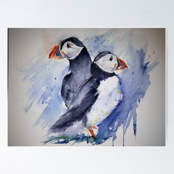 Item preview, 2 puffins designed and sold by Sue Green.