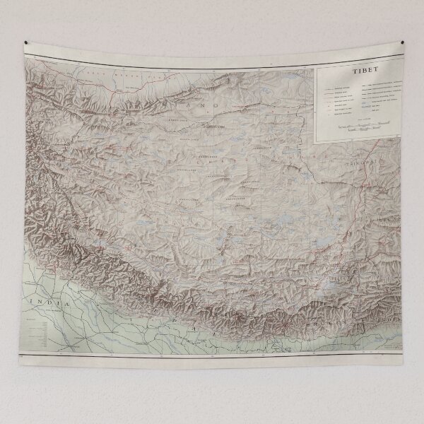 Item preview, Vintage Map of Tibet (1955) designed and sold by BravuraMedia.