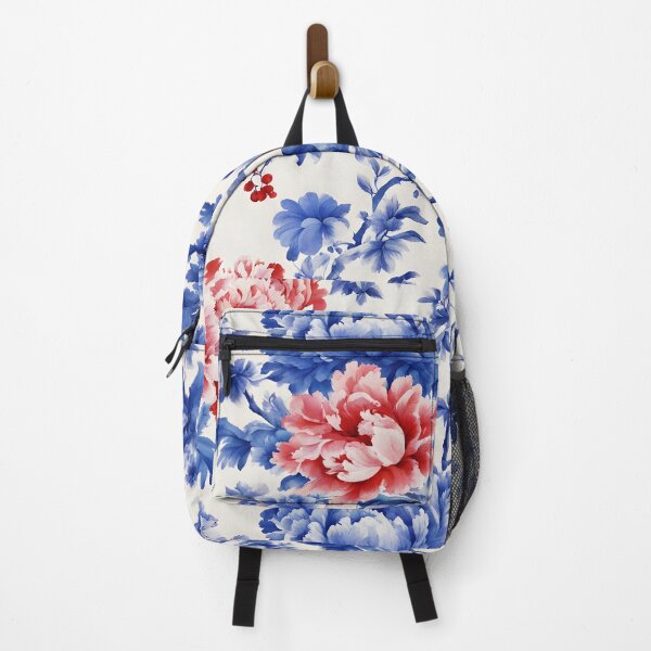 Item preview, Blue and red French toile de jouy designed and sold by SophieClimaArt.