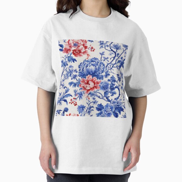 Item preview, Blue and red French toile de jouy designed and sold by SophieClimaArt.