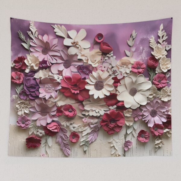 Item preview, 3-dimensional colorful flowers art print designed and sold by dcrc.