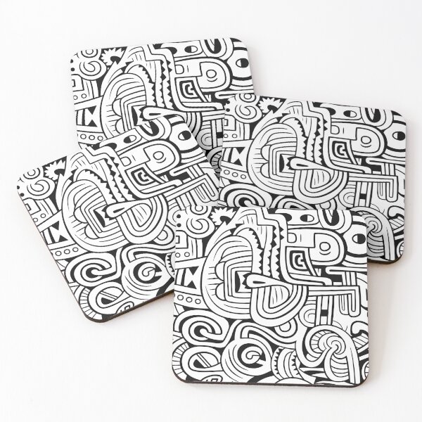 Item preview, Doodle Abstract art awkward shapes designed and sold by TheRightHonMP.