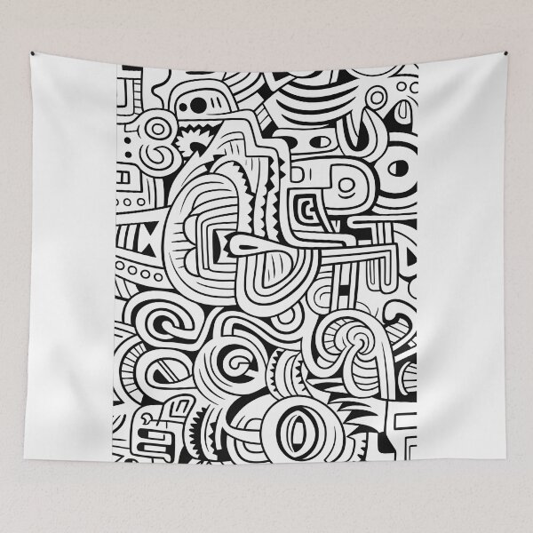 Item preview, Doodle Abstract art awkward shapes designed and sold by TheRightHonMP.