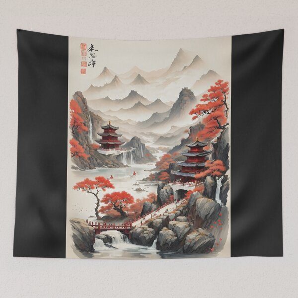 Aperçu de l'œuvre village chinois créée et vendue par InnovaDigital.