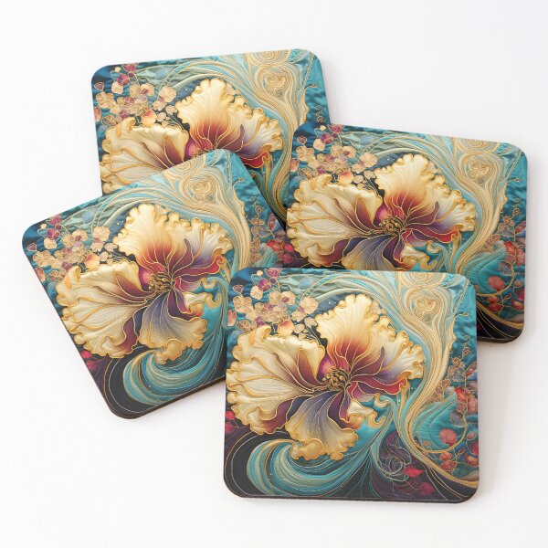 Item preview, colorful detailed silk flower art print designed and sold by dcrc.