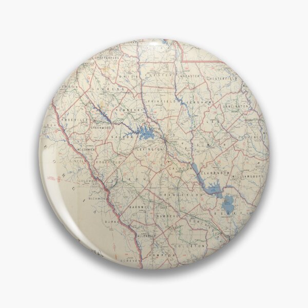 Item preview, Vintage South Carolina Postal Route Map (1953) designed and sold by BravuraMedia.