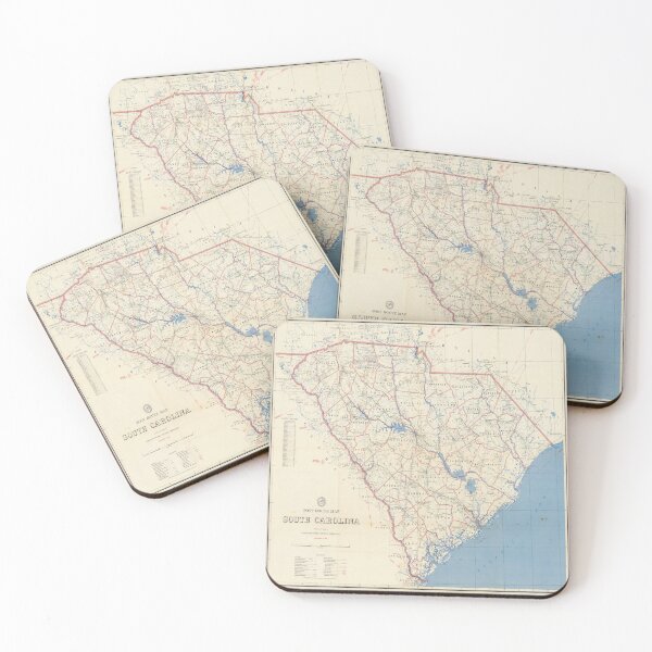 Item preview, Vintage South Carolina Postal Route Map (1953) designed and sold by BravuraMedia.