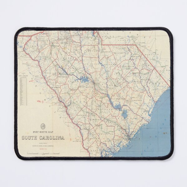 Item preview, Vintage South Carolina Postal Route Map (1953) designed and sold by BravuraMedia.