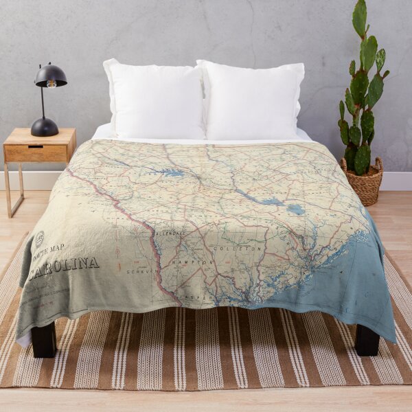 Item preview, Vintage South Carolina Postal Route Map (1953) designed and sold by BravuraMedia.