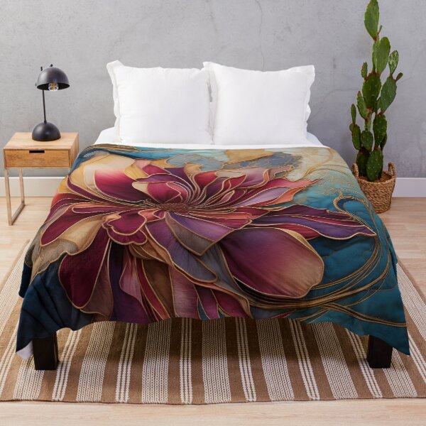 Item preview, colorful detailed silk flower art print designed and sold by dcrc.