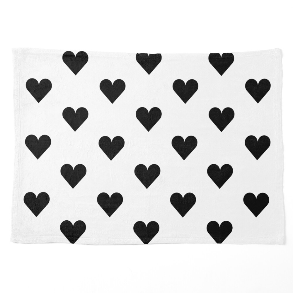 Medium BLACK and WHITE LOVE HEARTS Throw Blanket for Sale by RachelMacht Redbubble