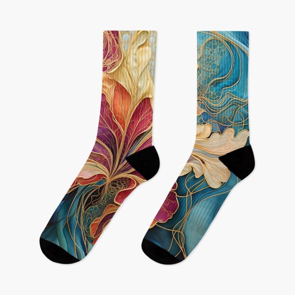 Item preview, colorful detailed silk flower art print designed and sold by dcrc.