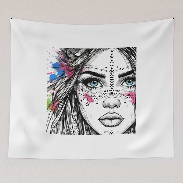 Item preview, Soulful Gaze: The Essence of a Native American Maiden designed and sold by ReplyGirl.