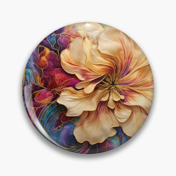 Item preview, colorful detailed silk flower art print designed and sold by dcrc.