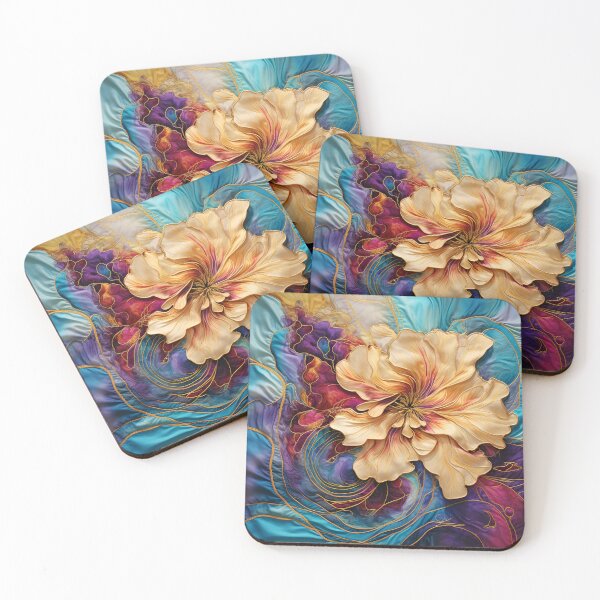 Item preview, colorful detailed silk flower art print designed and sold by dcrc.