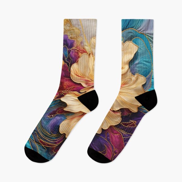 Item preview, colorful detailed silk flower art print designed and sold by dcrc.