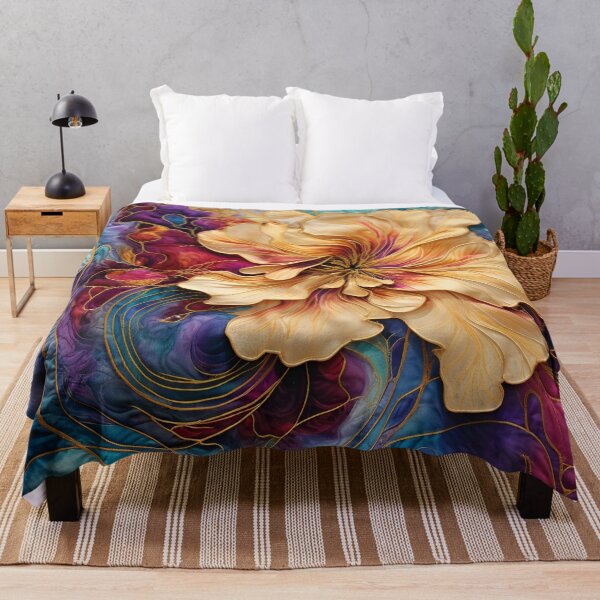 Item preview, colorful detailed silk flower art print designed and sold by dcrc.