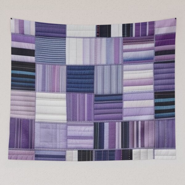 Item preview, Purple stripes Patchwork pattern  designed and sold by Roxburylane.