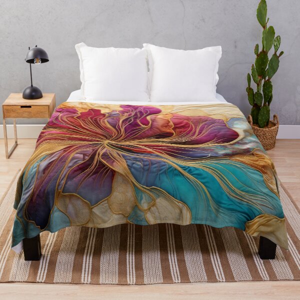 Item preview, colorful detailed silk flower art print designed and sold by dcrc.