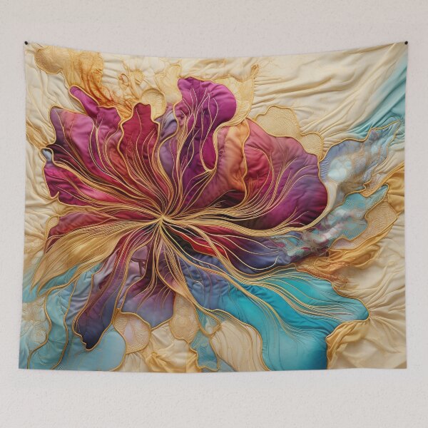 Item preview, colorful detailed silk flower art print designed and sold by dcrc.